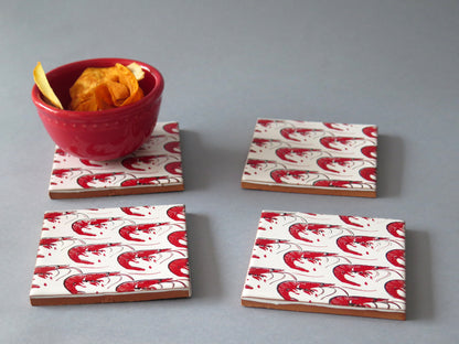 Shrimp Ceramic Coasters