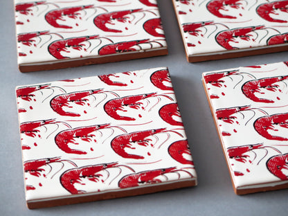 Shrimp Ceramic Coasters