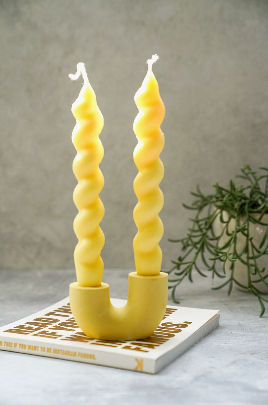 U Shape Stone Candle Holder