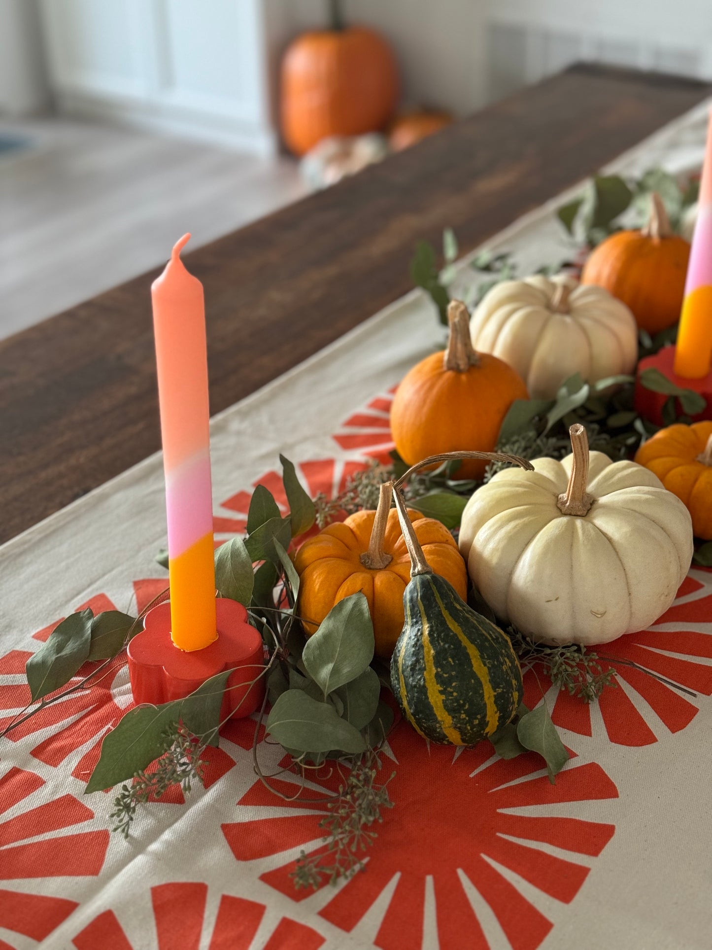 Fall Sunshine Persimmon Table Runner