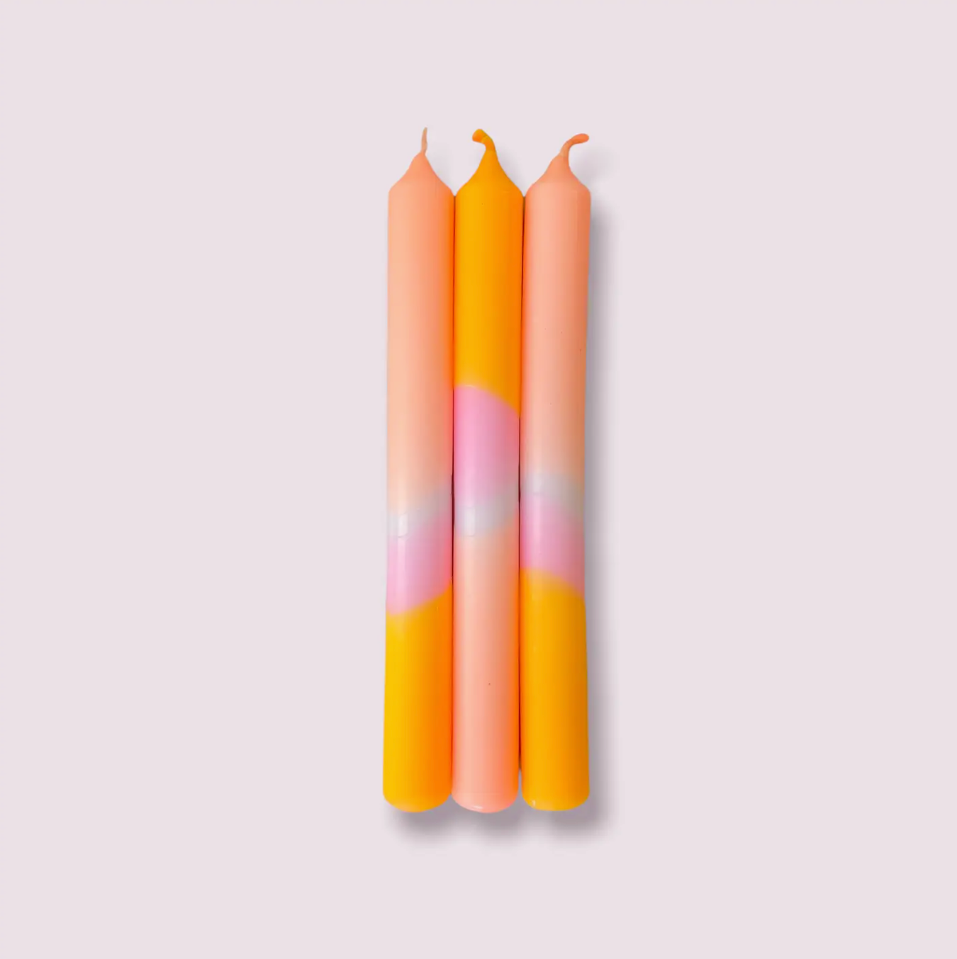 Dip Dye Neon Valentine Bunny Candle Trio